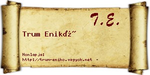 Trum Enikő névjegykártya